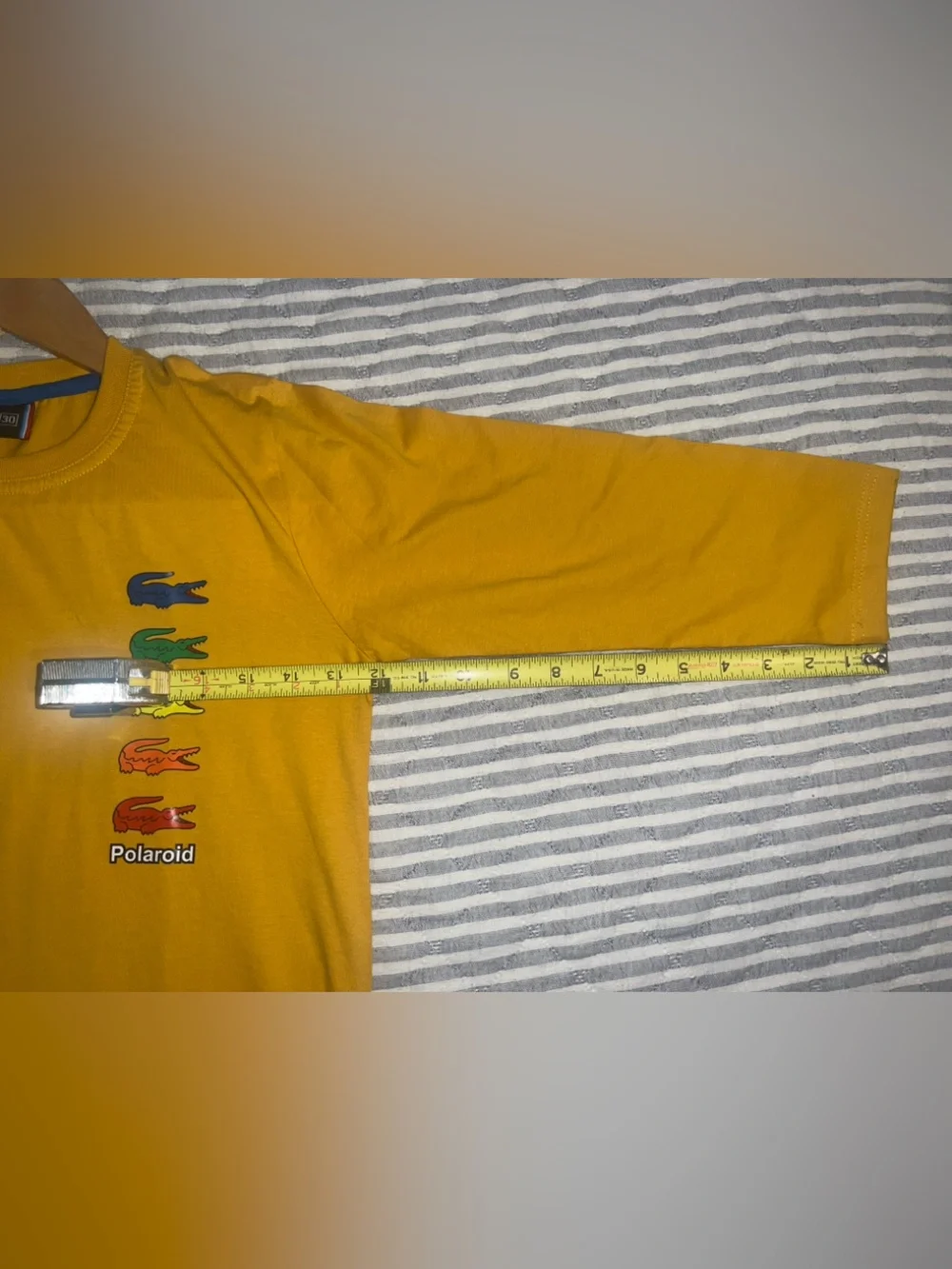 Lacoste x Polaroid Collaboration Long Sleeve Yellow T-Shirt Size 30 (XS)